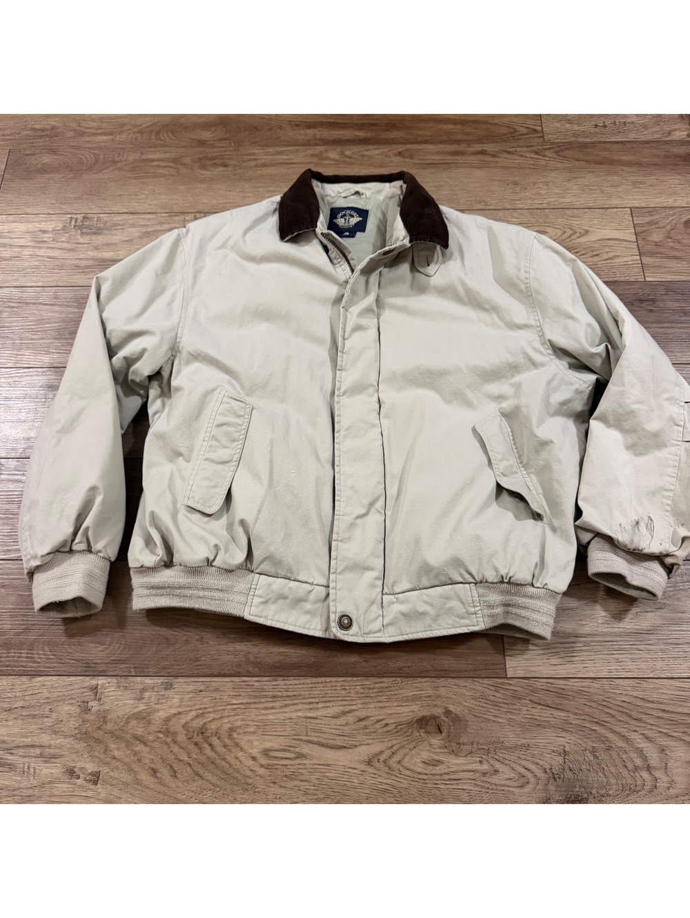 Vtg 90s Dockers Canvas Bomber Jacket Corduroy XL